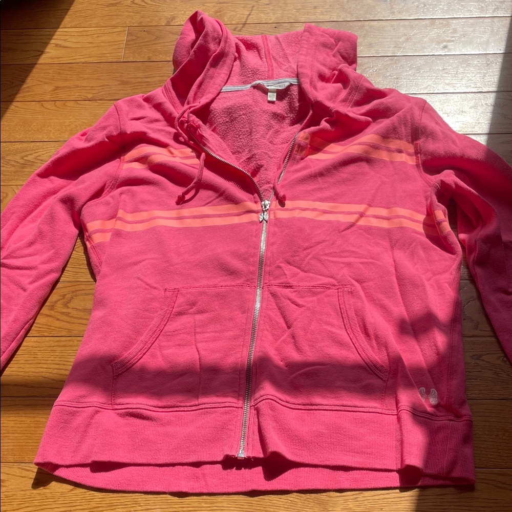 Vintage Victoria's Secret Hot Pink Fleece Zip Hoodie